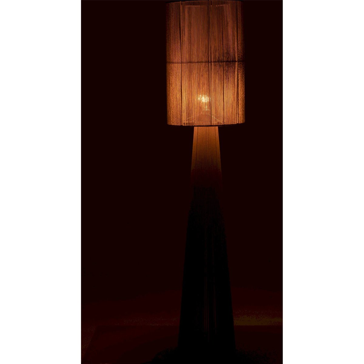 Lampadaire en corde et tissu, Grand modèle grège, RECOLLECTION