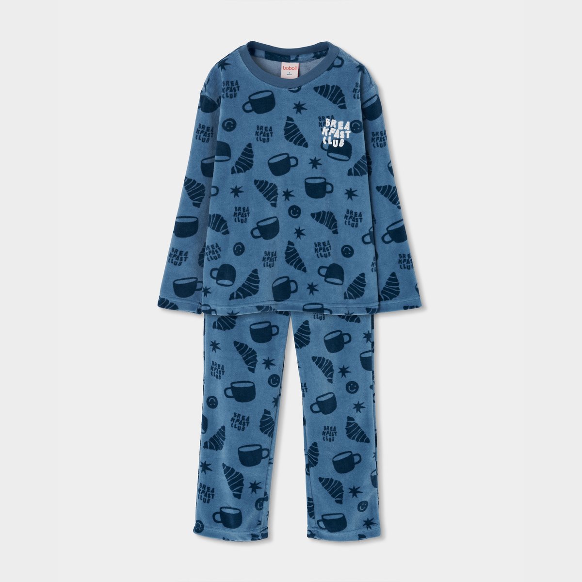 Pyjama molleton garçon imprimé croissants multicolore, BOBOLI