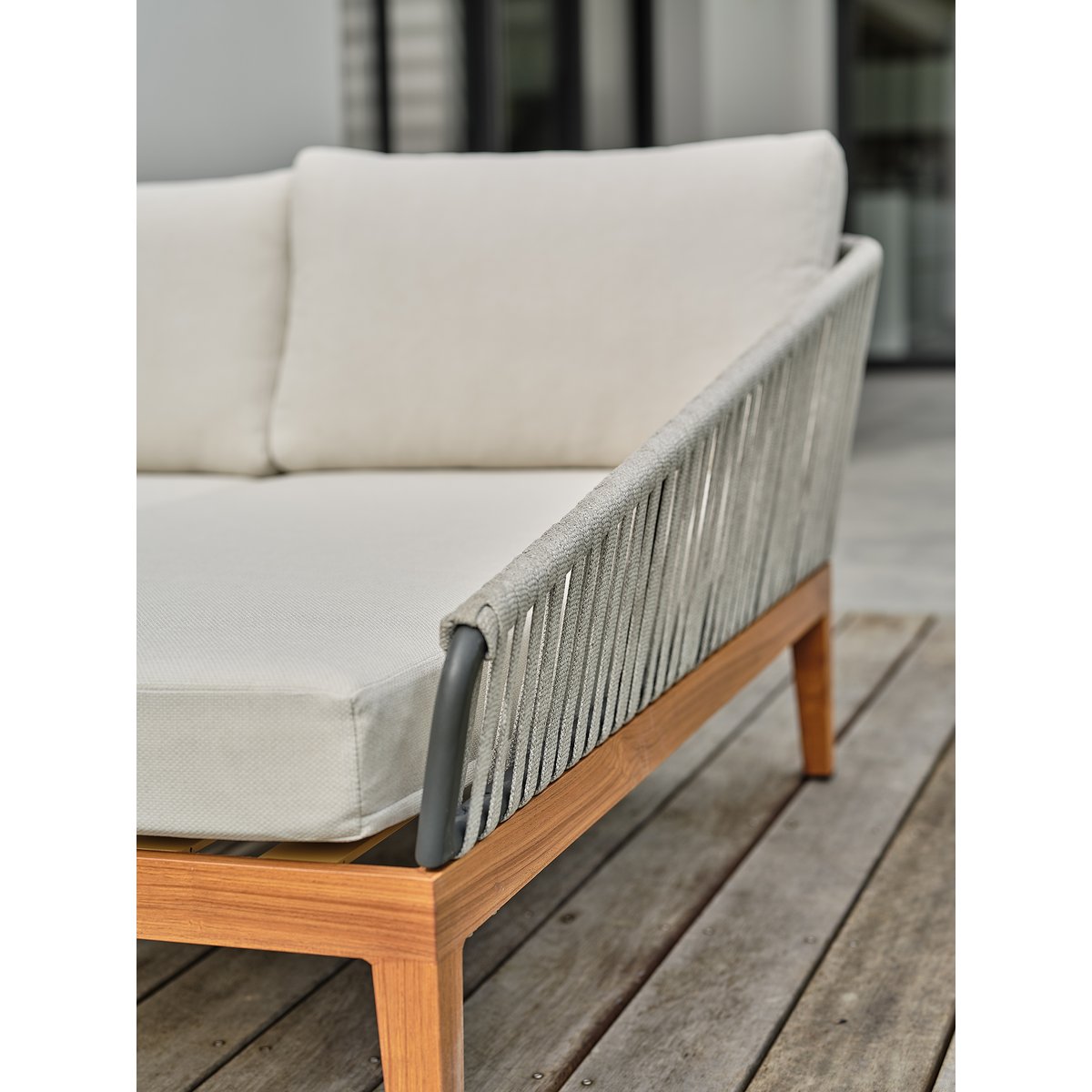 Salon de jardin bas 4 places - ALPHI marron, REMARQUABLE