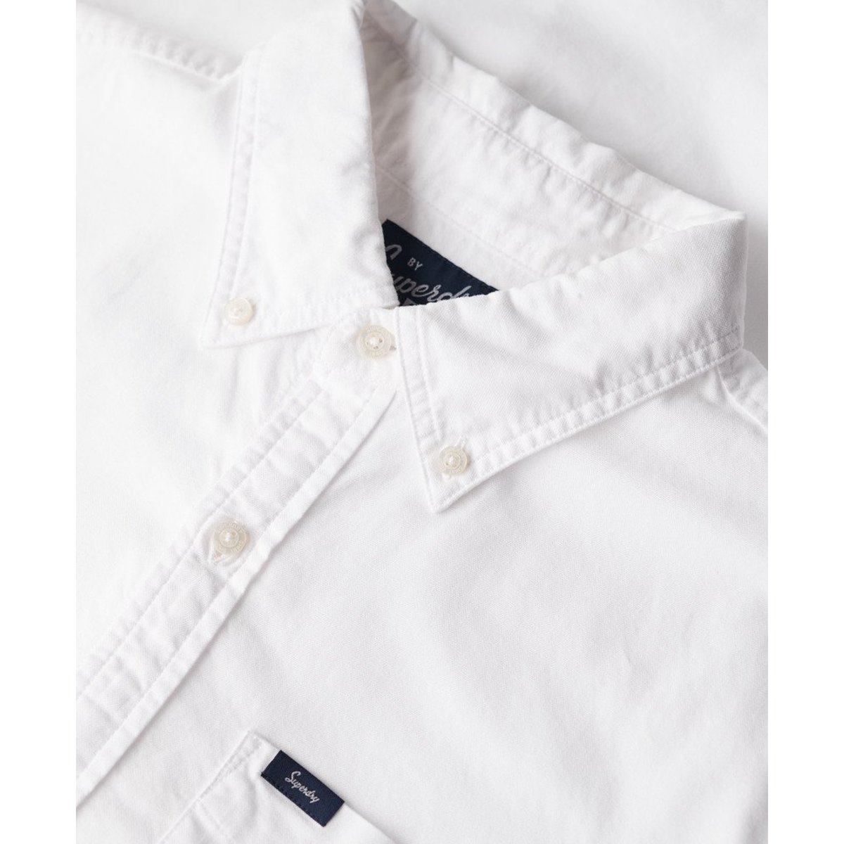Chemise Oxford à manches courtes optic, SUPERDRY