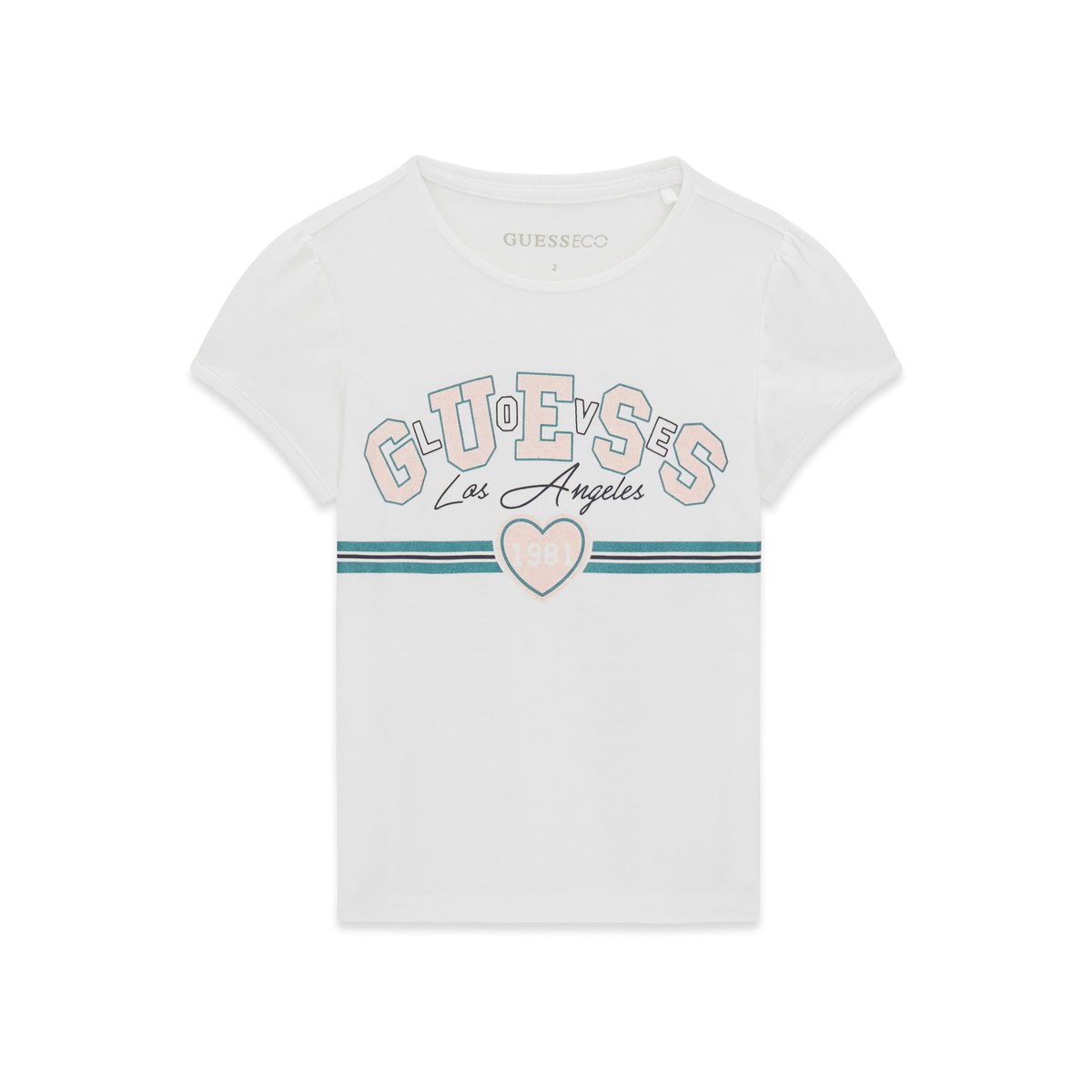 T-Shirt Avec Logo Imprimé blanc, GUESS KIDS