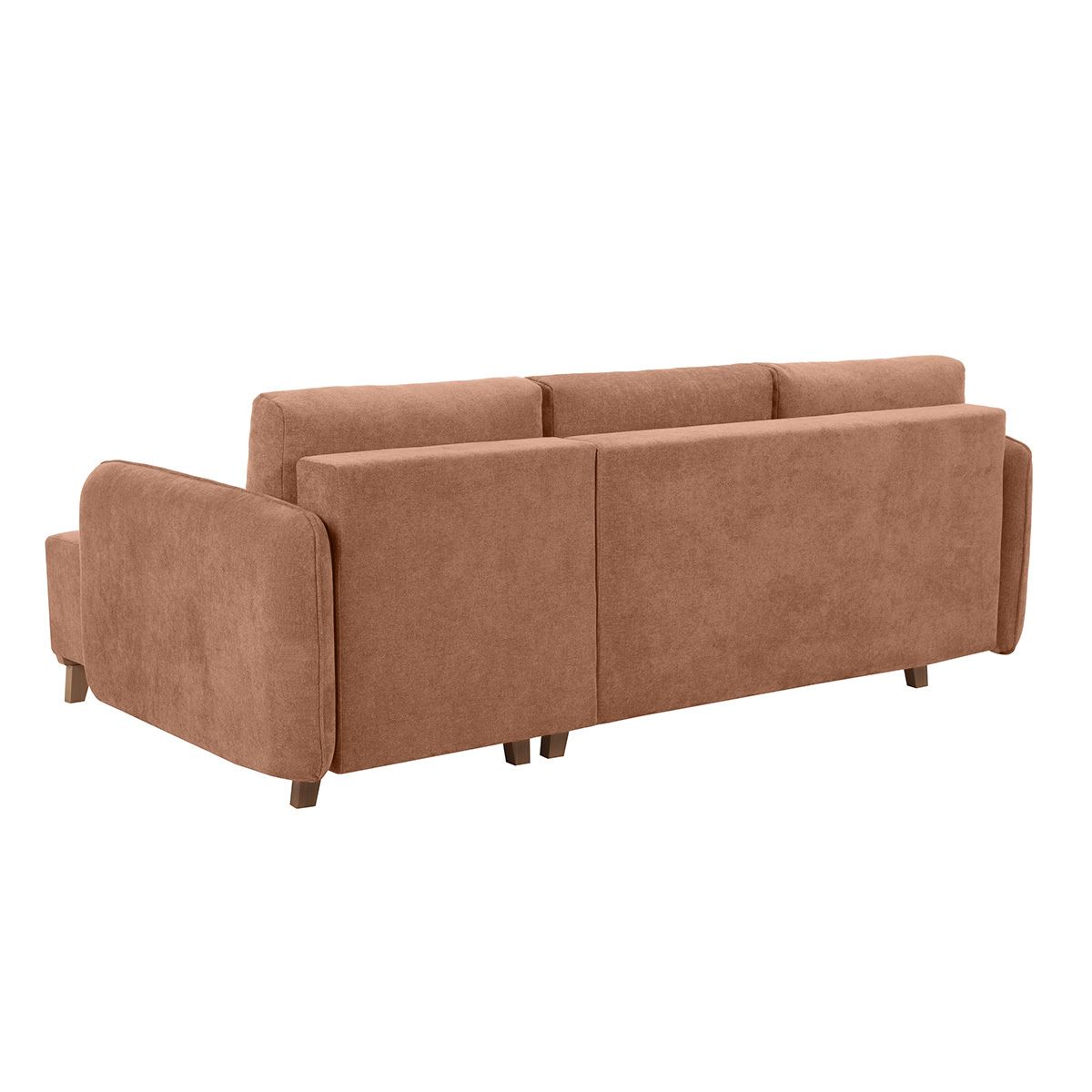 Canapé d'angle convertible et réversible 3-4 places ROMANE terra cotta, MILIBOO