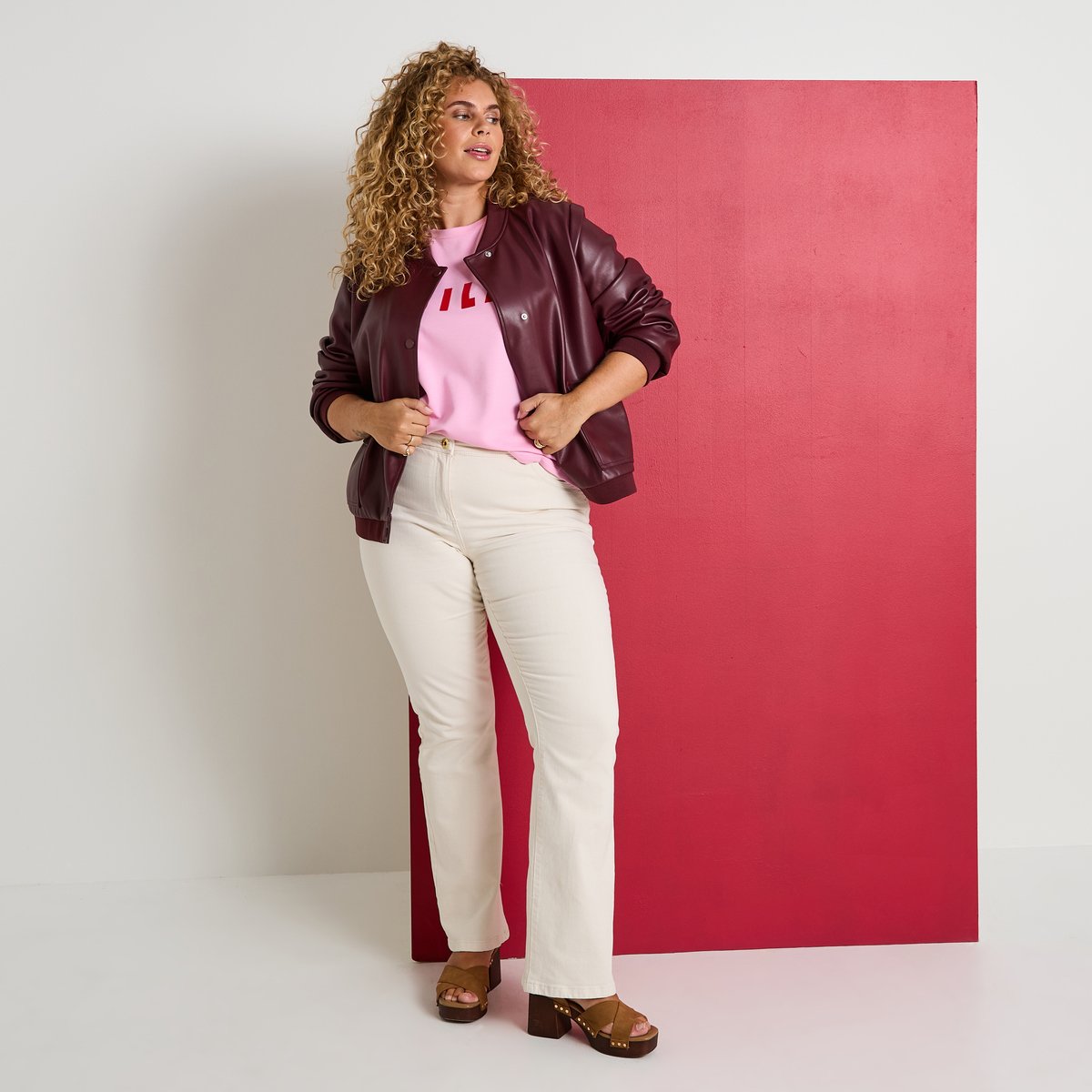 Bomber en simili orange bordeaux, GRAIN DE MALICE