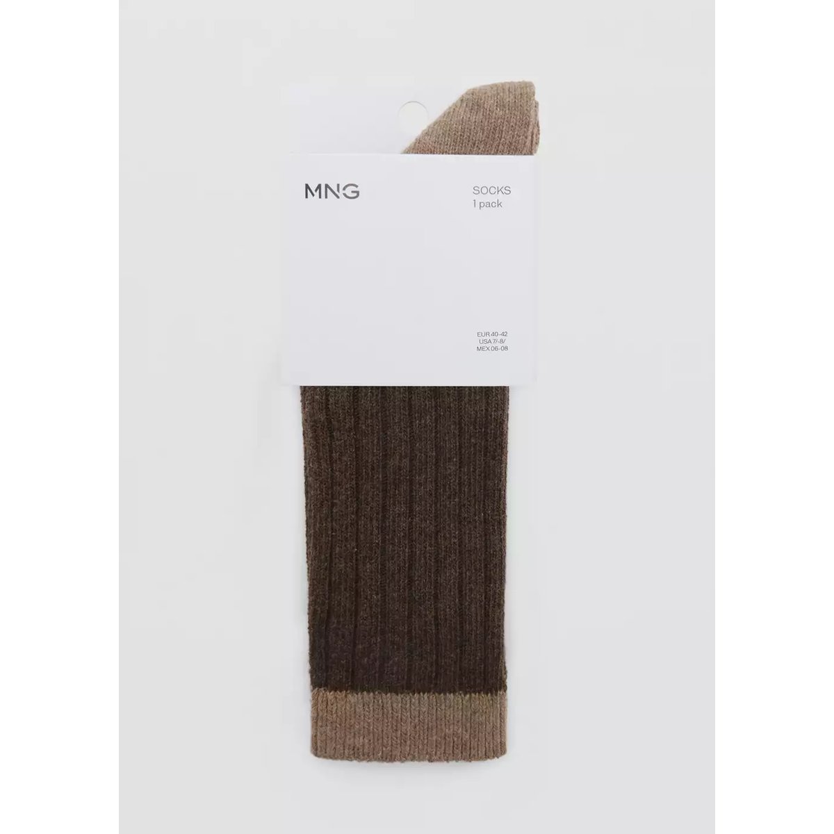 Chaussettes bicolores en coton marron, MANGO MAN