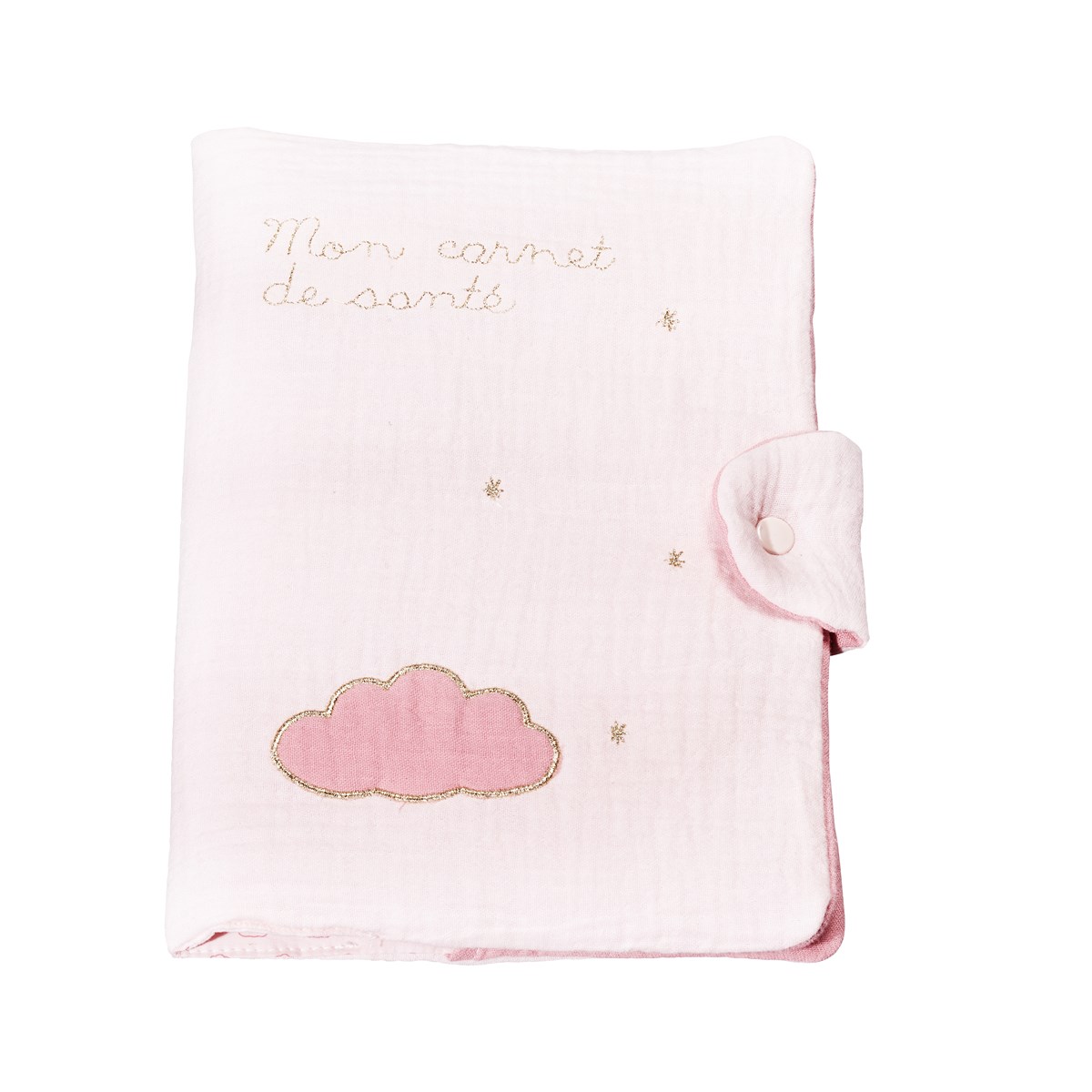 Protège carnet de santé en coton rose, SAUTHON