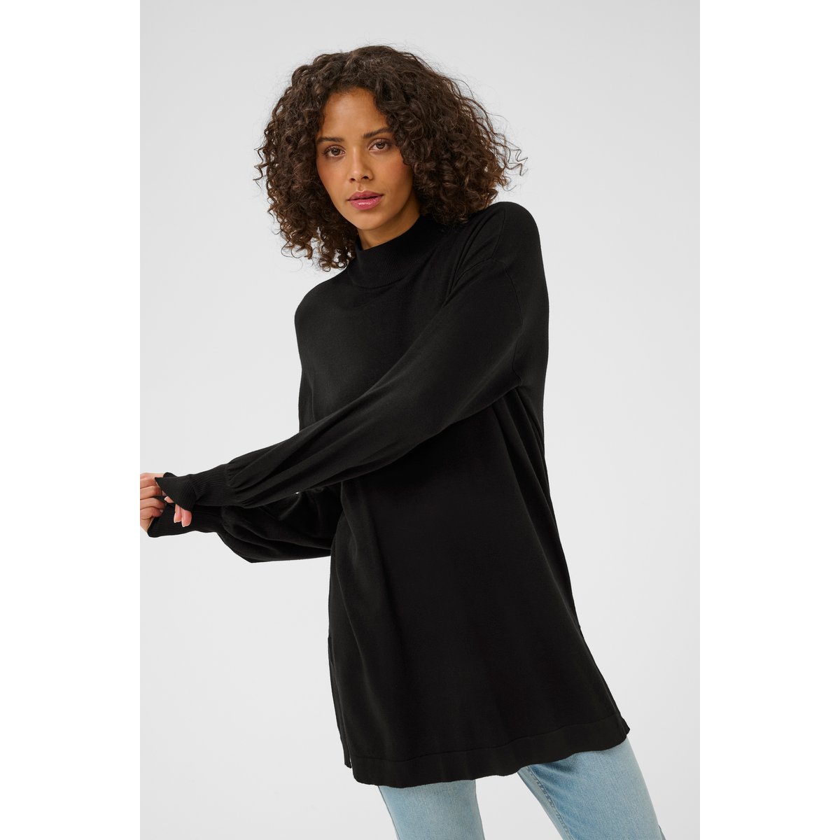 Pullover tricoté noir black deep, KAFFE