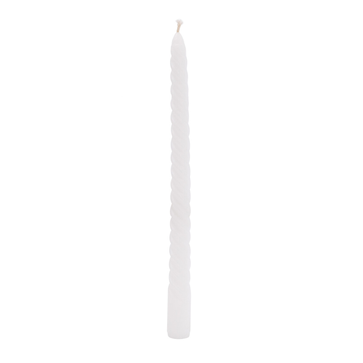 Set of 4 Twisted Dinner Candles white, SO'HOME