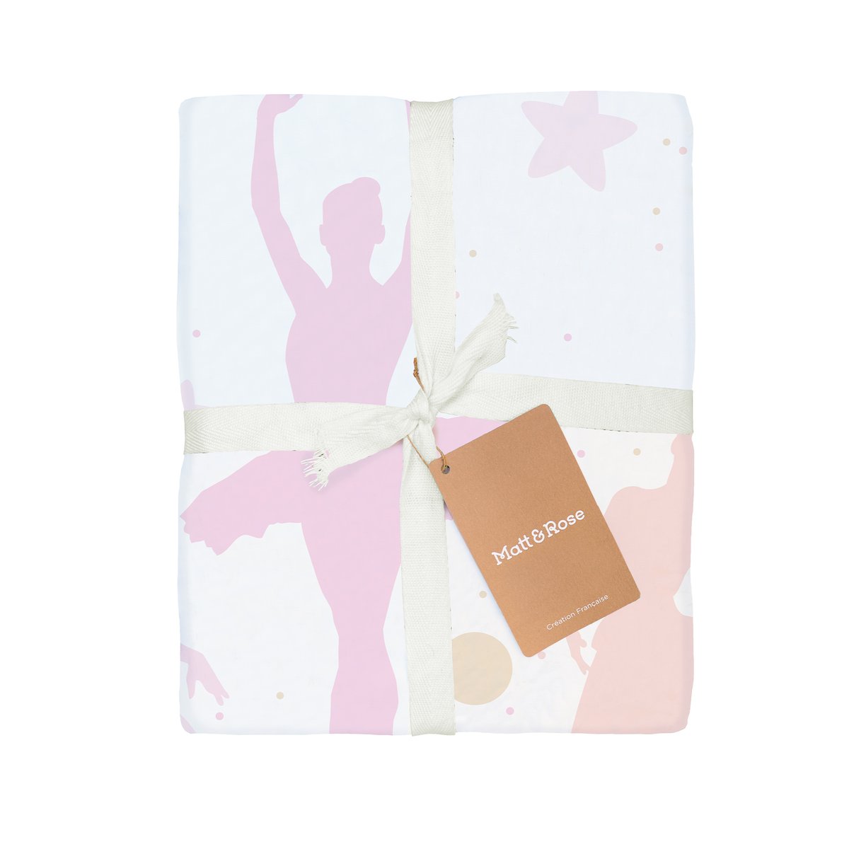 Parure de lit imprimée 100% Coton, OPERA blanc, rose, MATT ET ROSE