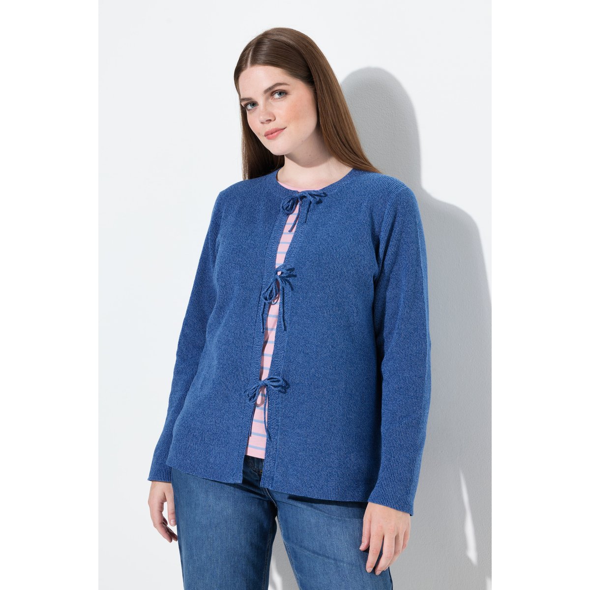 Cardigan en coton bio jeans bleu, ULLA POPKEN