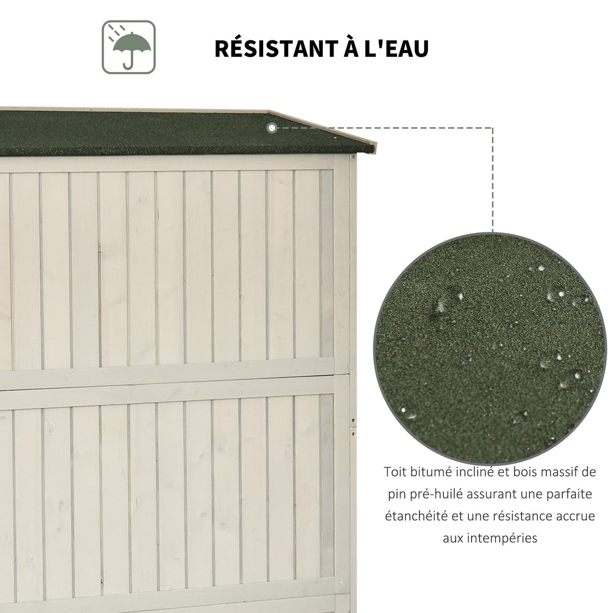 Abri de jardin Sapin Bois naturel gris, OUTSUNNY