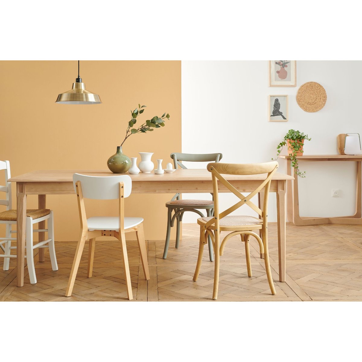 Chaises bistrot en rotin (lot de 2) - ESTAMINET crème, HELLIN, DEPUIS 1862