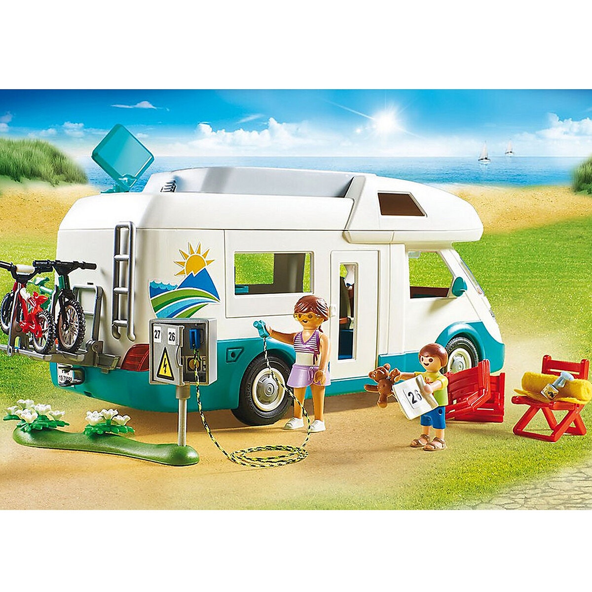 Famille et camping-car 70088 multicolore, PLAYMOBIL