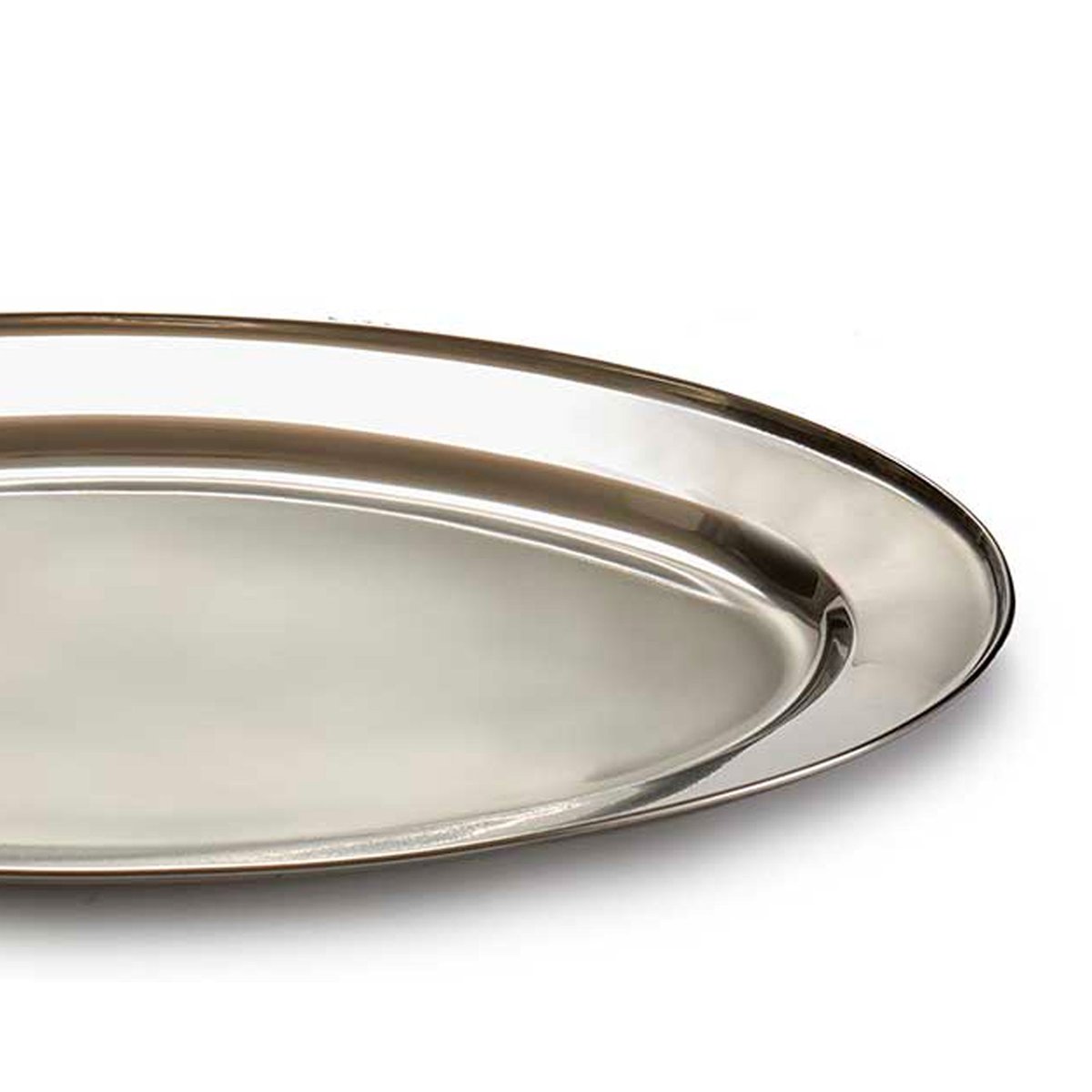 Plateau ovale en inox 20x30x2cm chrome/inox, WADIGA