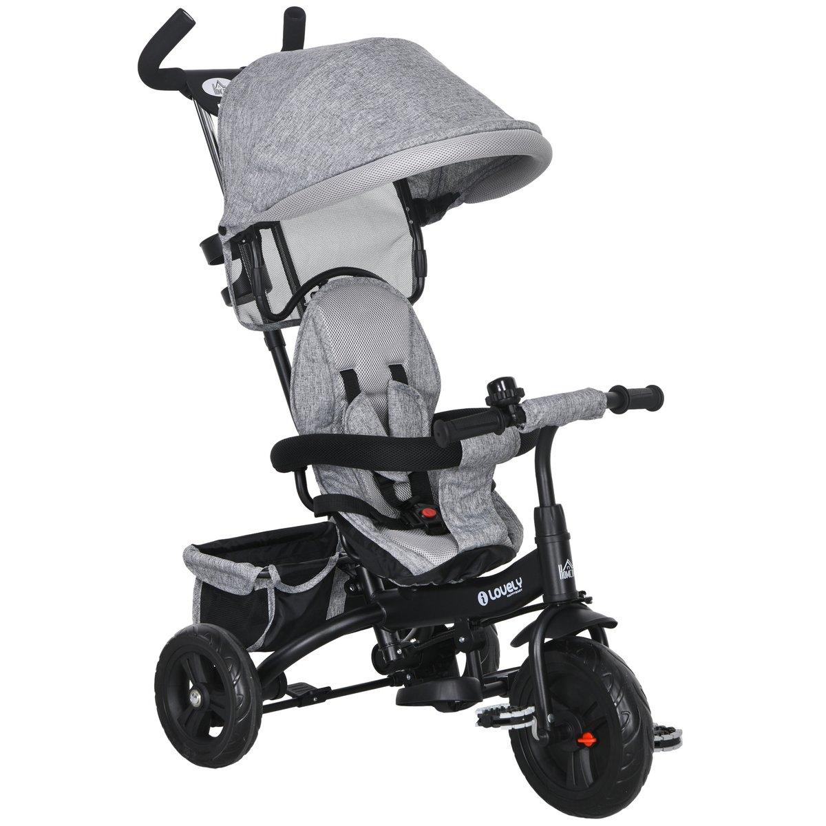 Tricycle pour enfants Métal Violet gris, HOMCOM