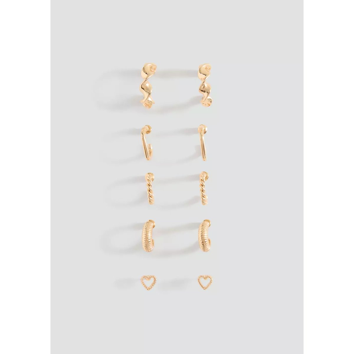Lot 5 boucles d’oreilles combinées or, MANGO TEEN