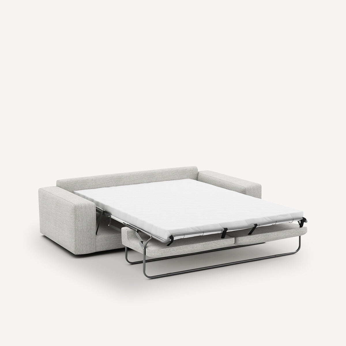 Canapé convertible toile jaspée, Skander gris/blanc, AM.PM