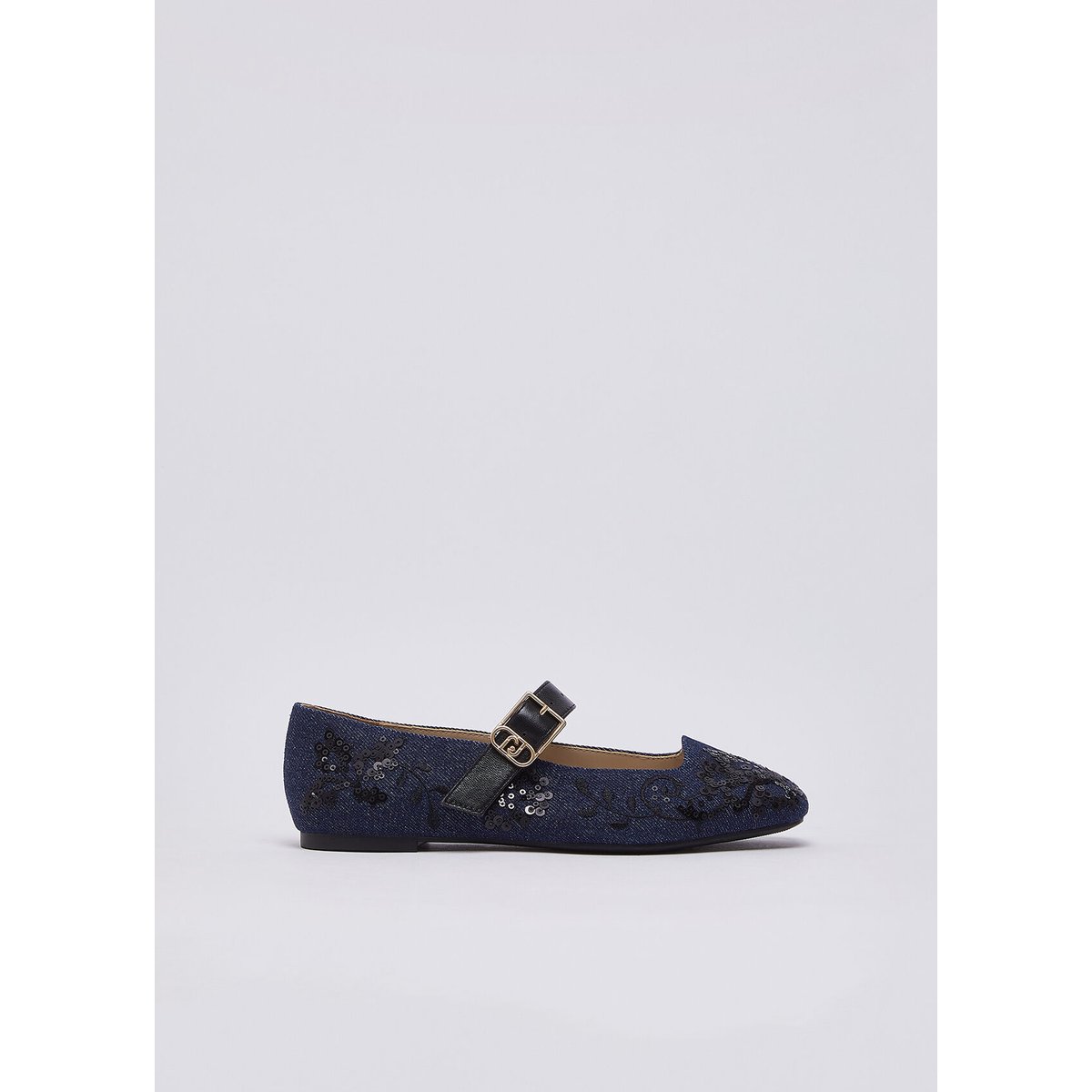 Ballerines en denim avec broderies denim foncé, LIU JO