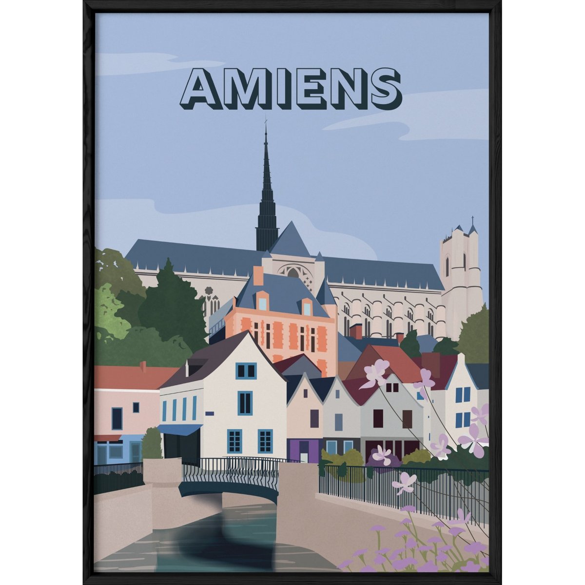 Affiche ville Amiens blanc, L'AFFICHERIE