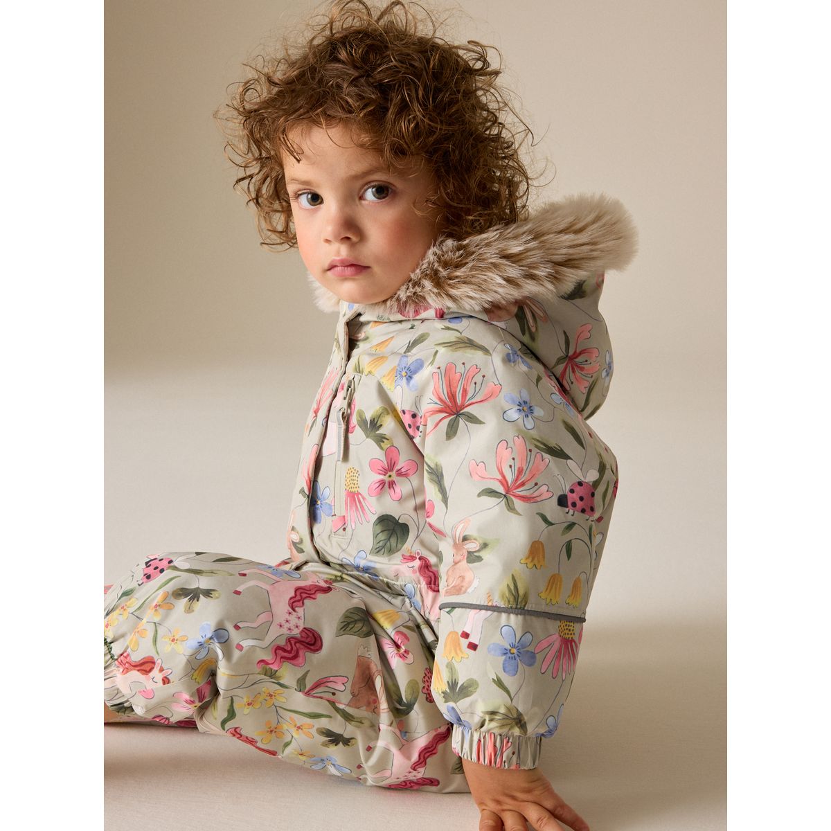 Combinaison d'hiver imprimée imperméable licorne vert sauge, NEXT