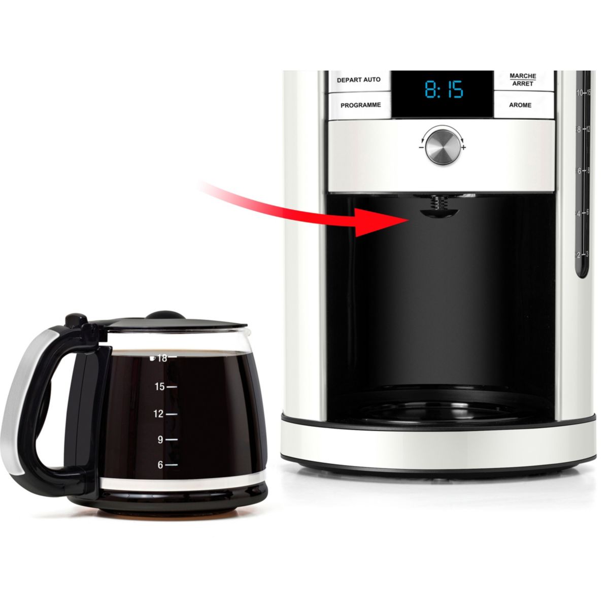 Cafetière programmable BCF551 blanc, RIVIERA & BAR