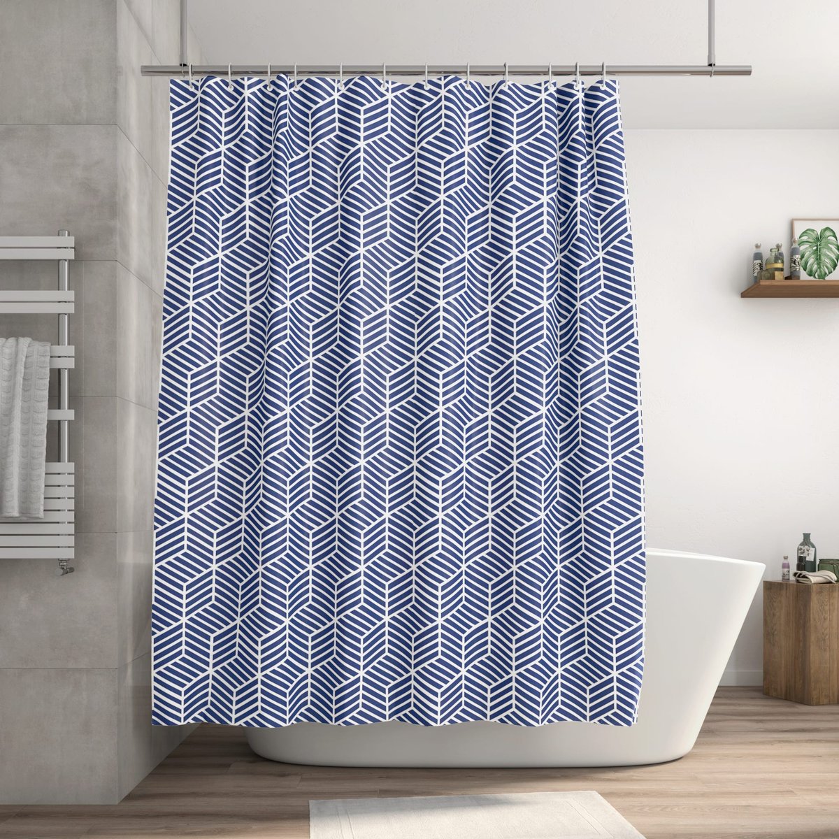Rideau de douche, NEO bleu, SENSEA