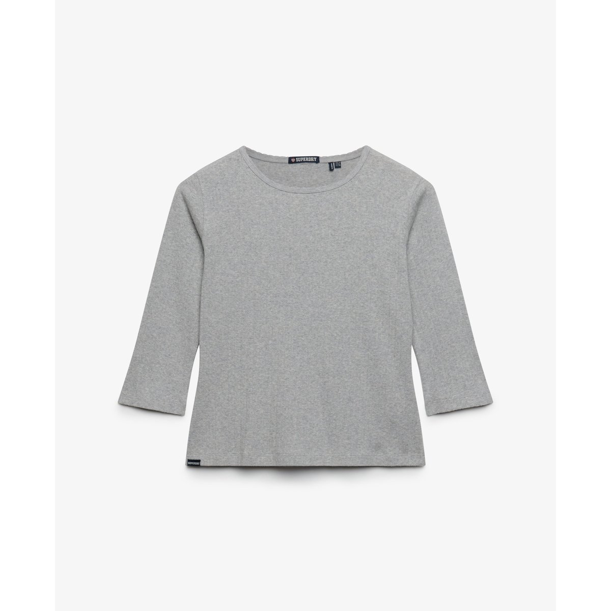 Top Athletic Essentials Pointelle Coupe Décontractée gris chiné, SUPERDRY