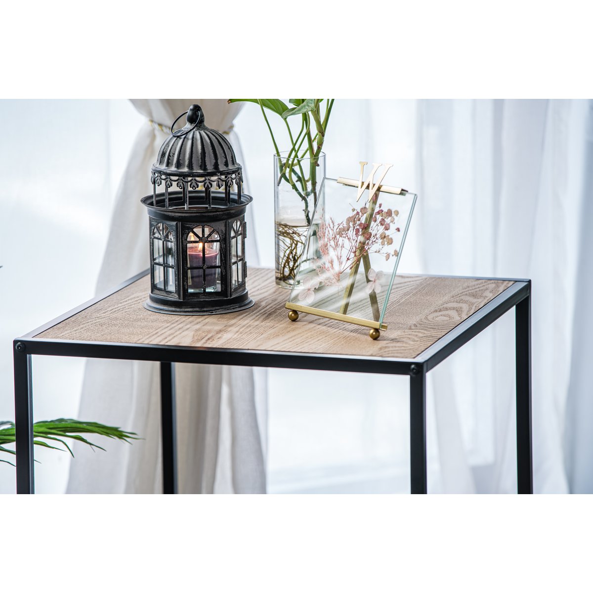 Table d'appoint, métal, industrielle, HAGEN marron, NORDLYS