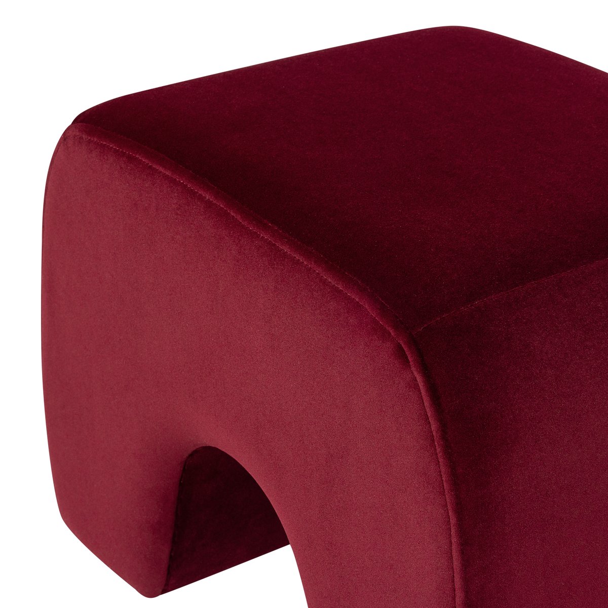 Pouf en velours LUCEN rouge, WOOOD