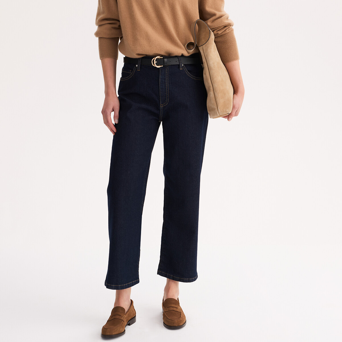 Jean droit stretch taille standard bleu brut, ANNE WEYBURN