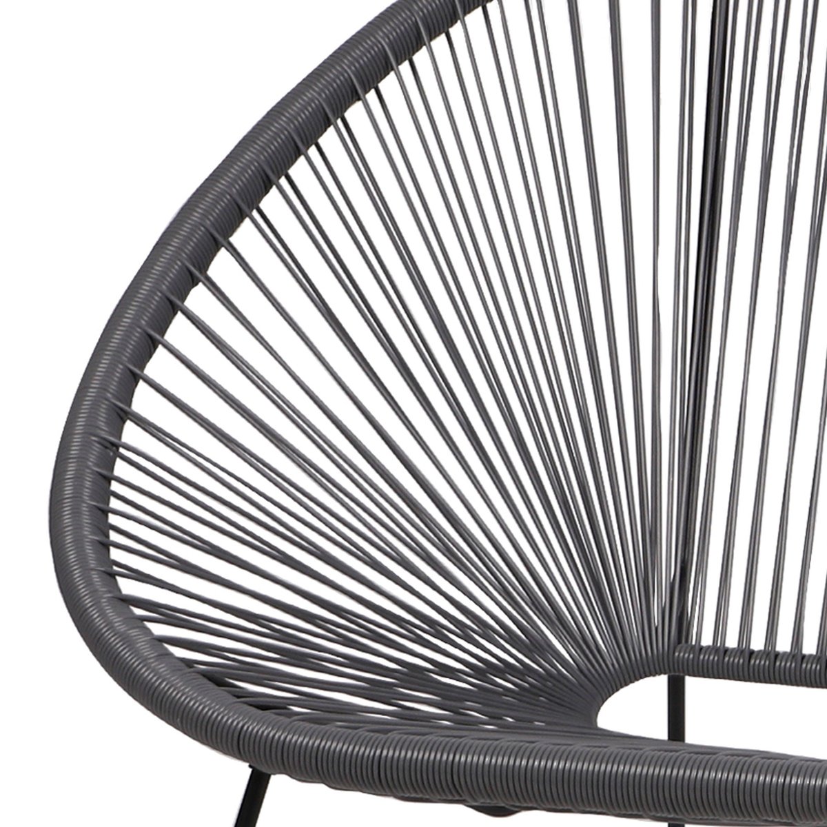 Canapé de jardin 2 places en résine gris anthracite Strings 137x92x85cm gris, SUNNYDAYS