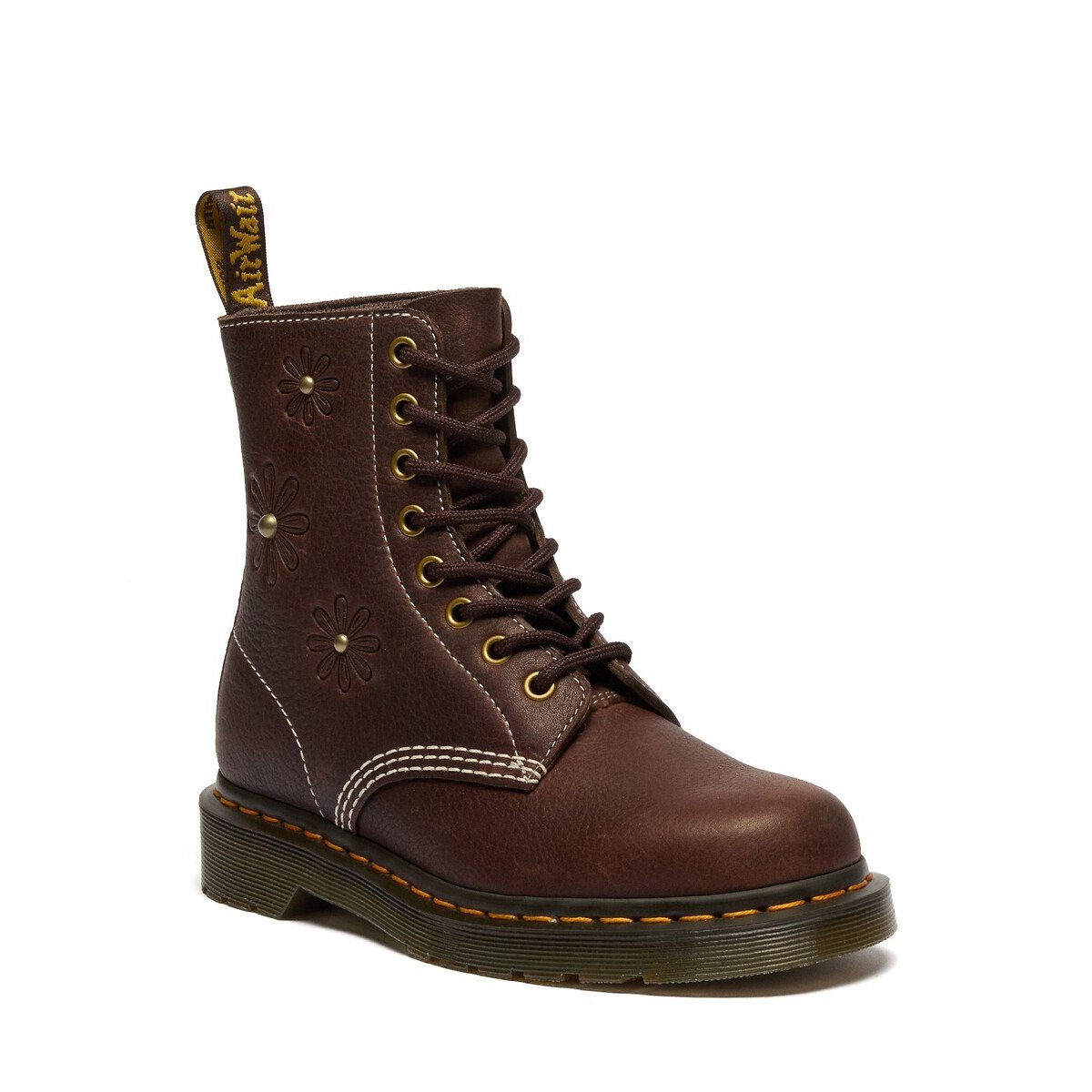Anfibi 1460 Pascal ricamati in pelle Grizzly marrone, DR. MARTENS