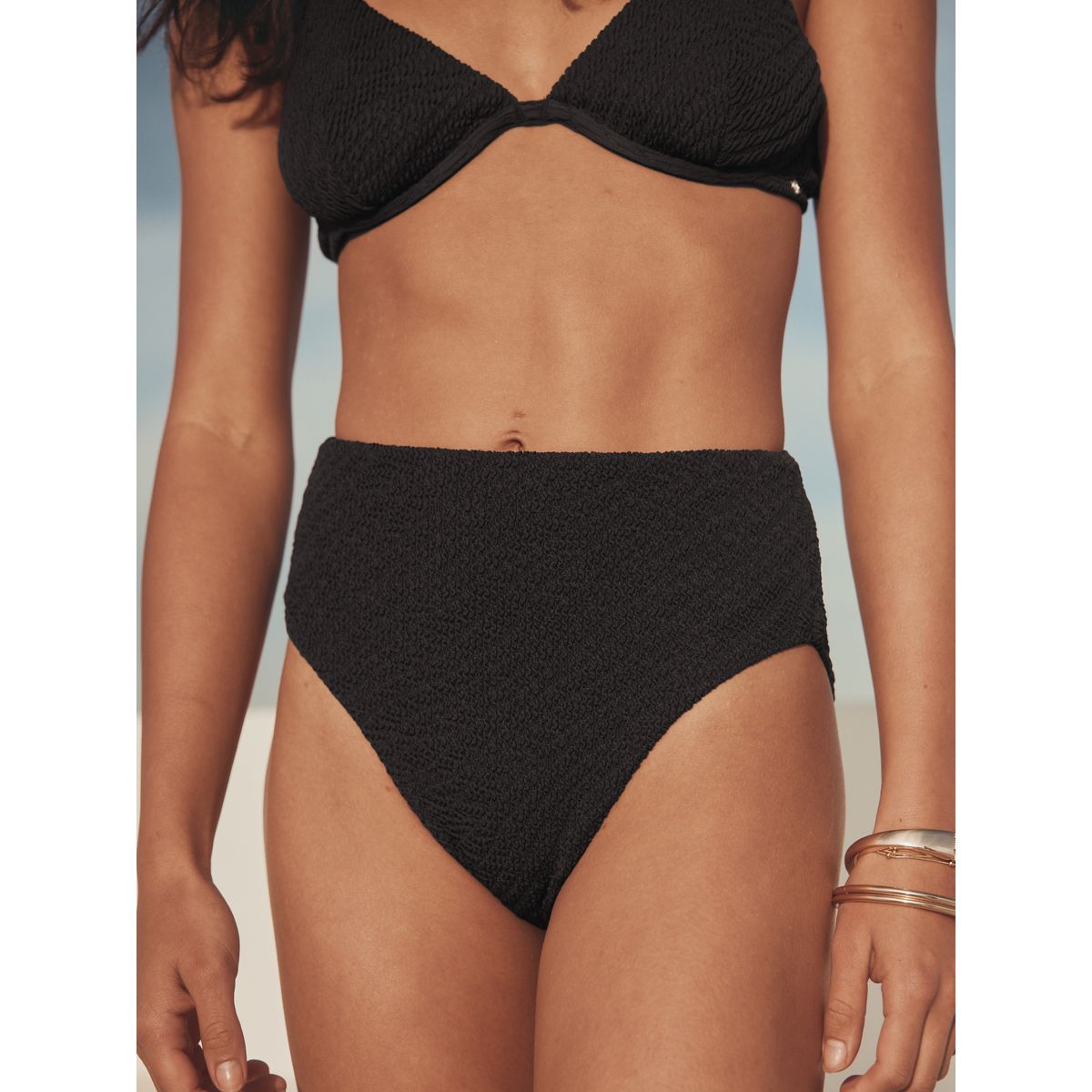 Bas de bikini effet froissé noir, NEXT