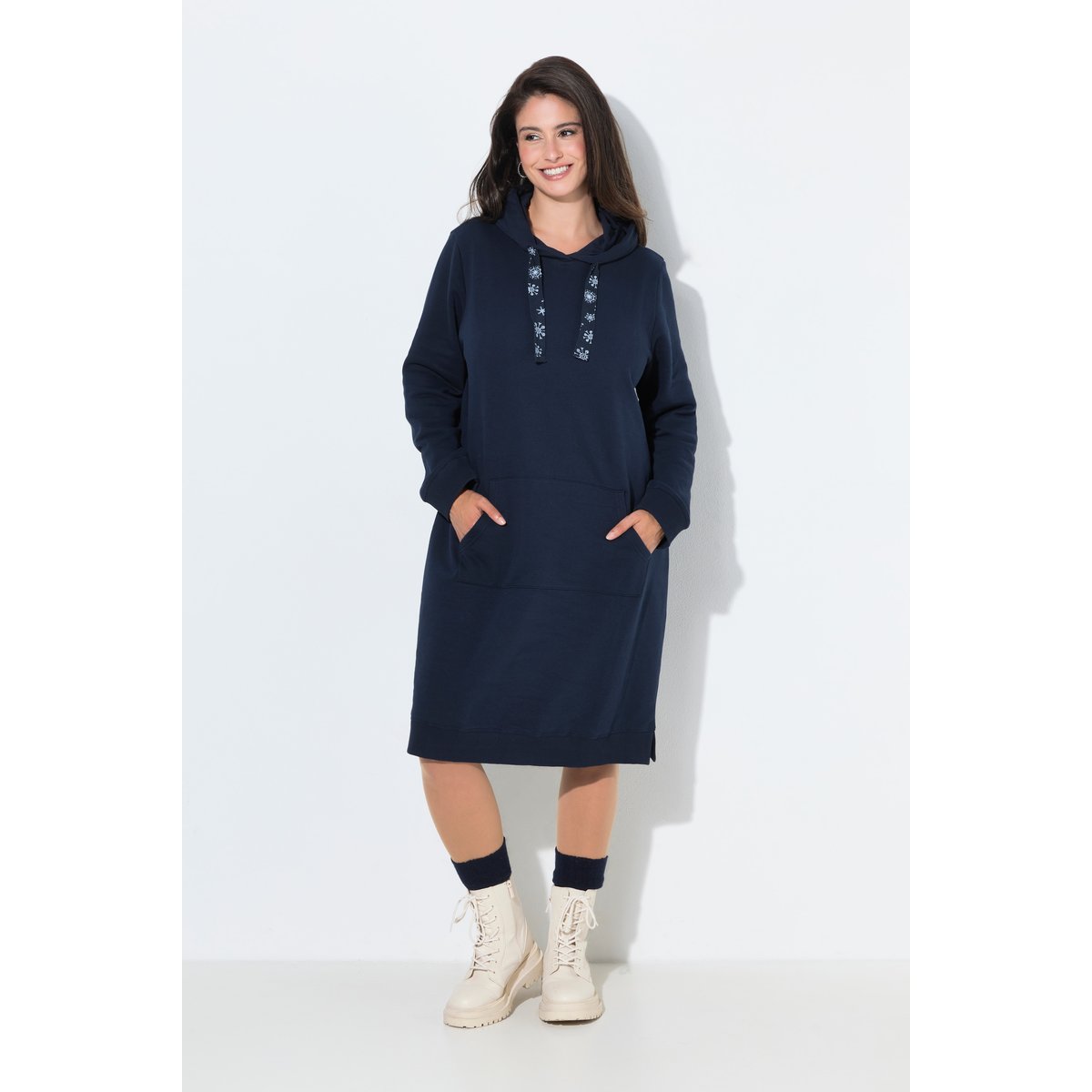 Robe en molleton marine, ULLA POPKEN