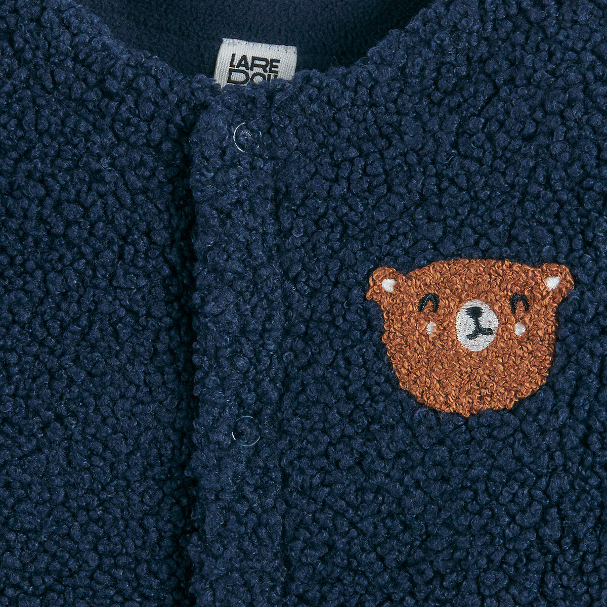 Surpyjama en sherpa, broderie ours marine, LA REDOUTE COLLECTIONS