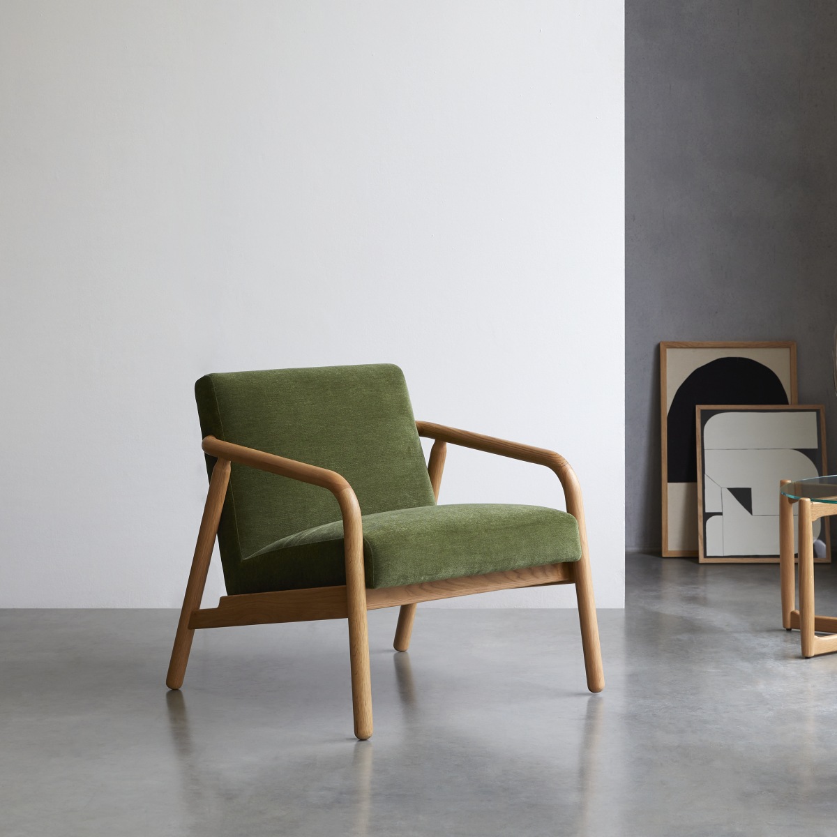 Fauteuil en Tissu massif, AXEL vert, TIKAMOON