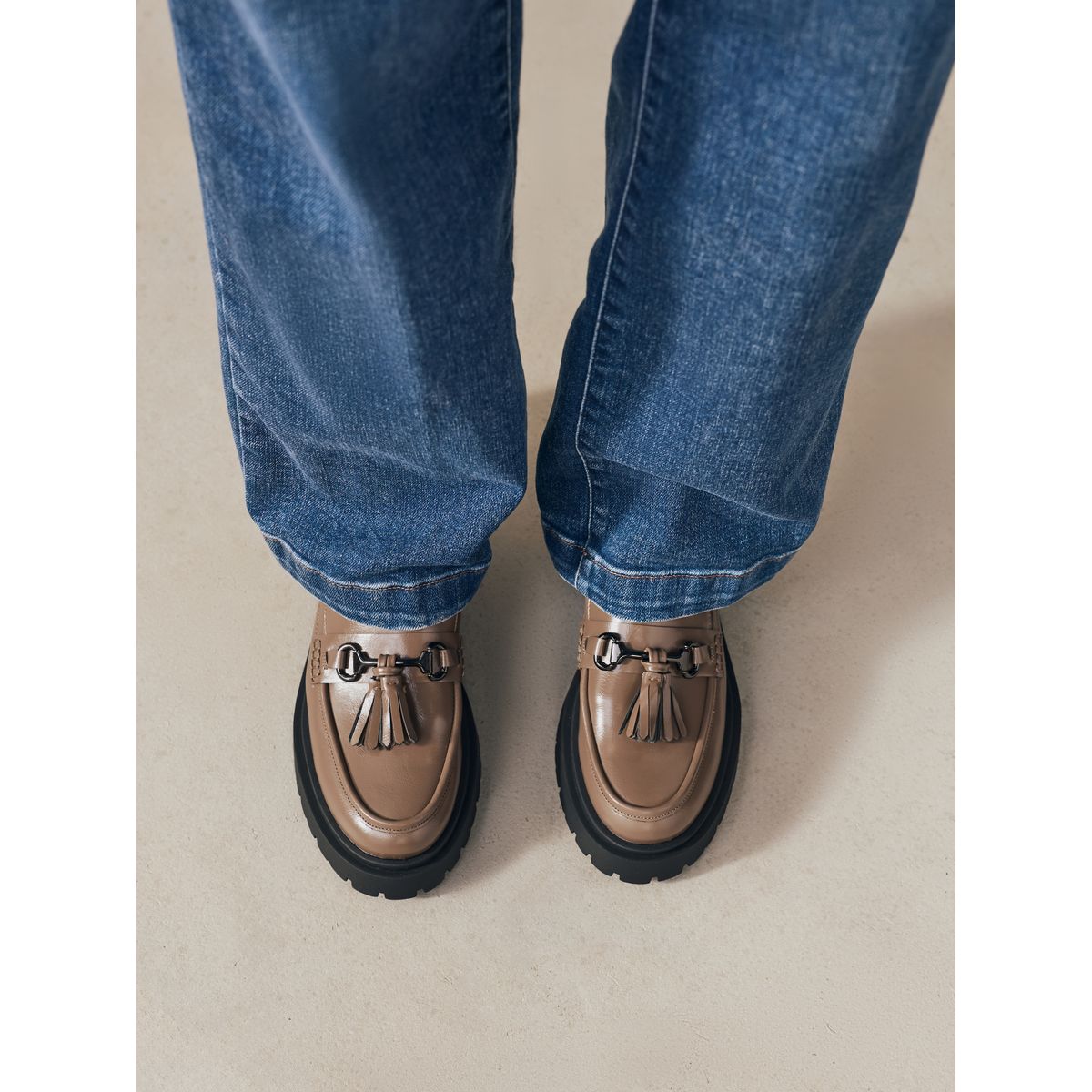 Mocassins plateforme à glands forever comfort marron moka, NEXT