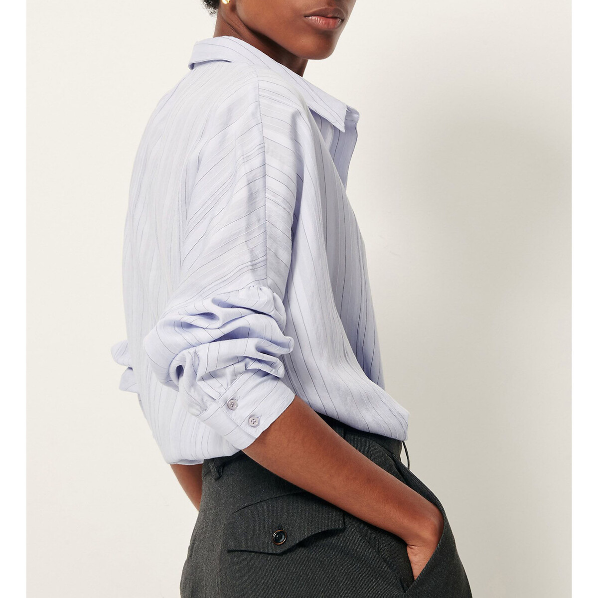 Chemise rayée manches longues rayée BOTAN céleste, SESSUN