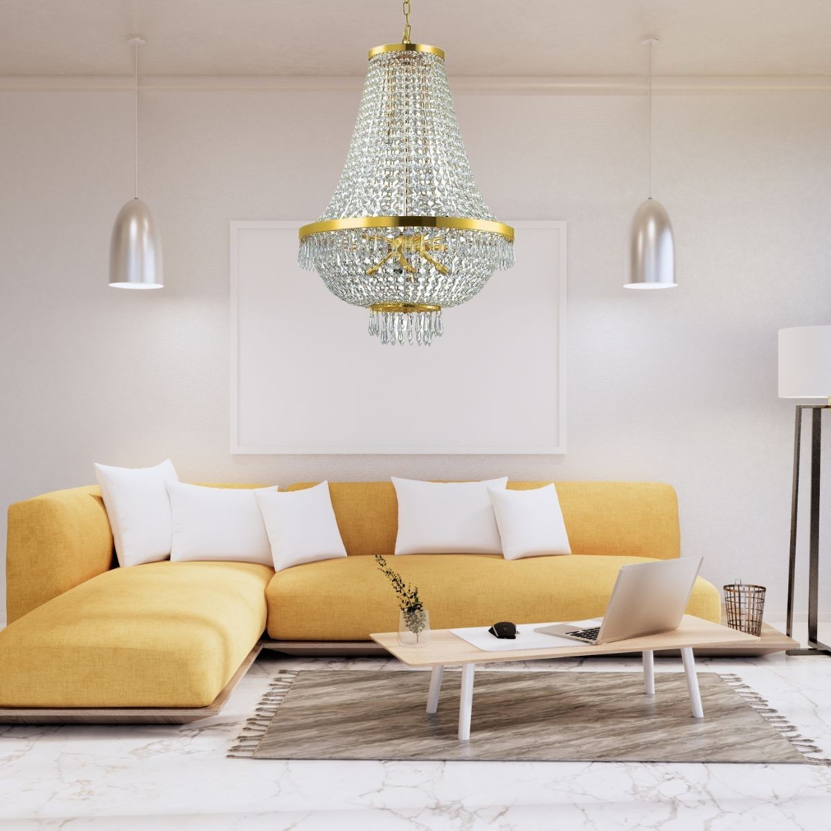 Lustre    CAESAR or dorée, IDEAL LUX