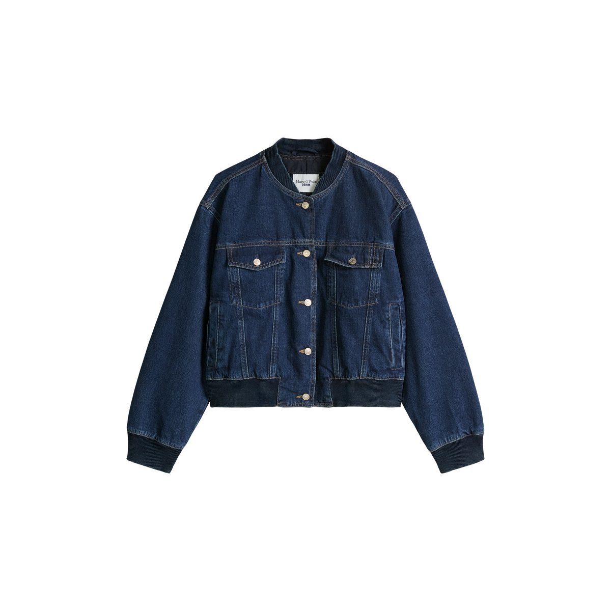 Blouson en jean regular en denim rigide bleu foncé, MARC O’POLO DENIM
