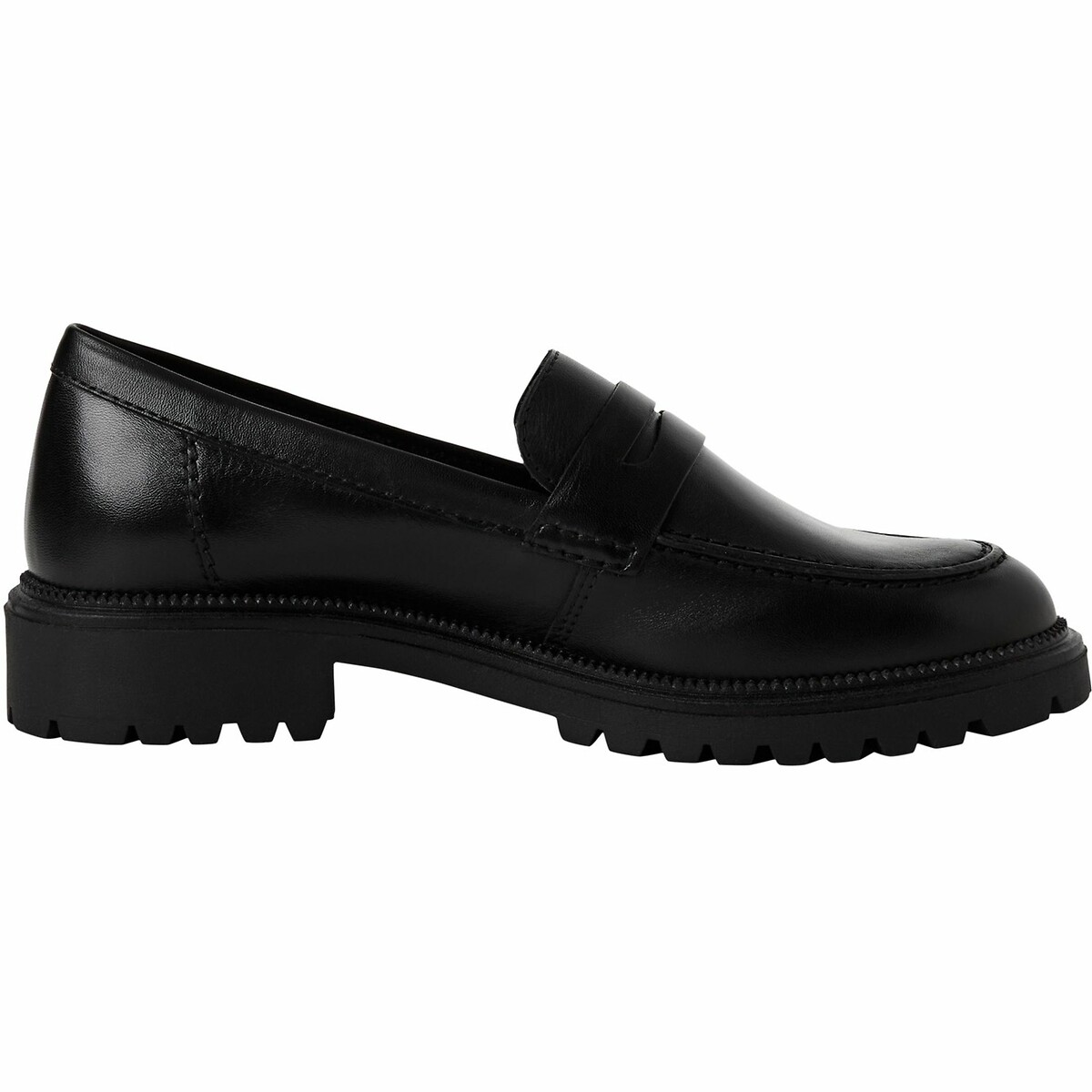 Mocassins en cuir noir, TAMARIS