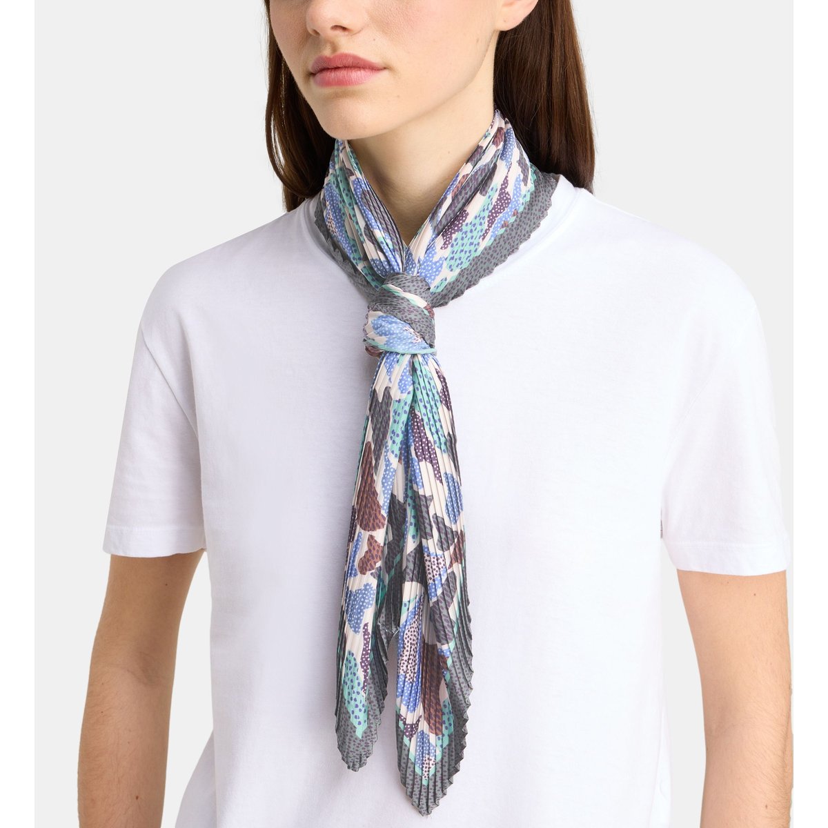 Foulard vitali à motif floral kaki, GALERIES LAFAYETTE
