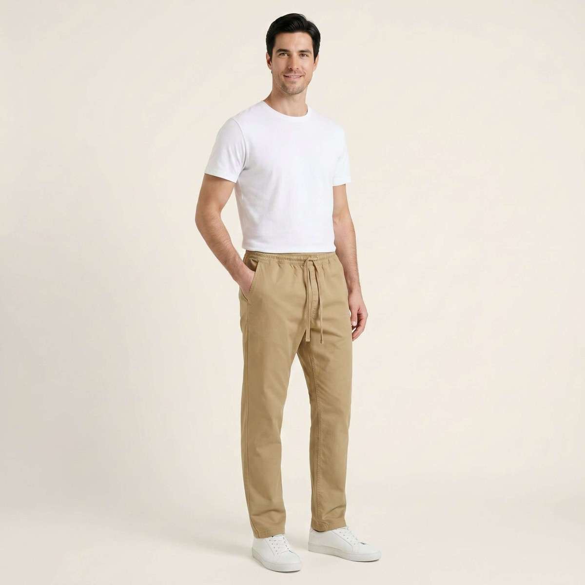Pantalon coton droit marron, VANS