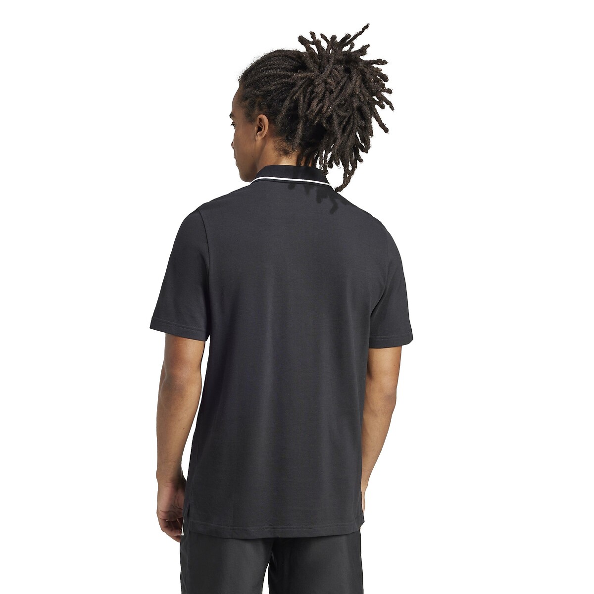 Polo in piqué con logo piccolo Essentials nero , ADIDAS SPORTSWEAR