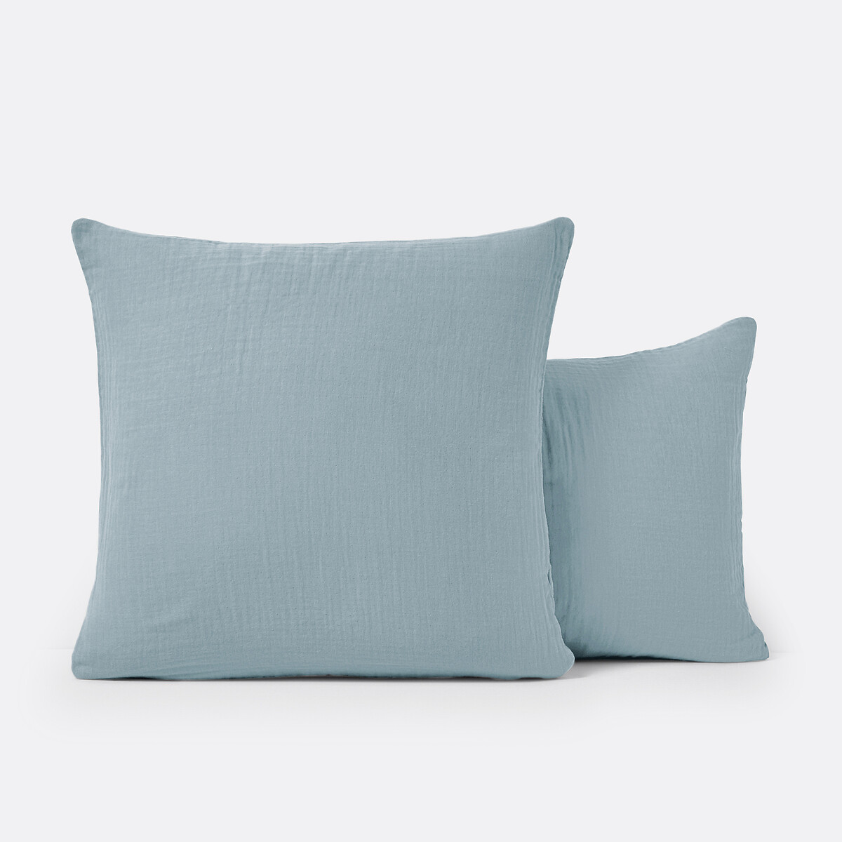 Taie d'oreiller enfant unie gaze de coton, Kumla bleu gris, LA REDOUTE INTERIEURS
