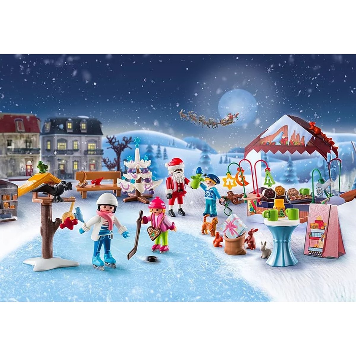 Calendrier de l'Avent Marché de Noë couleur unique, PLAYMOBIL