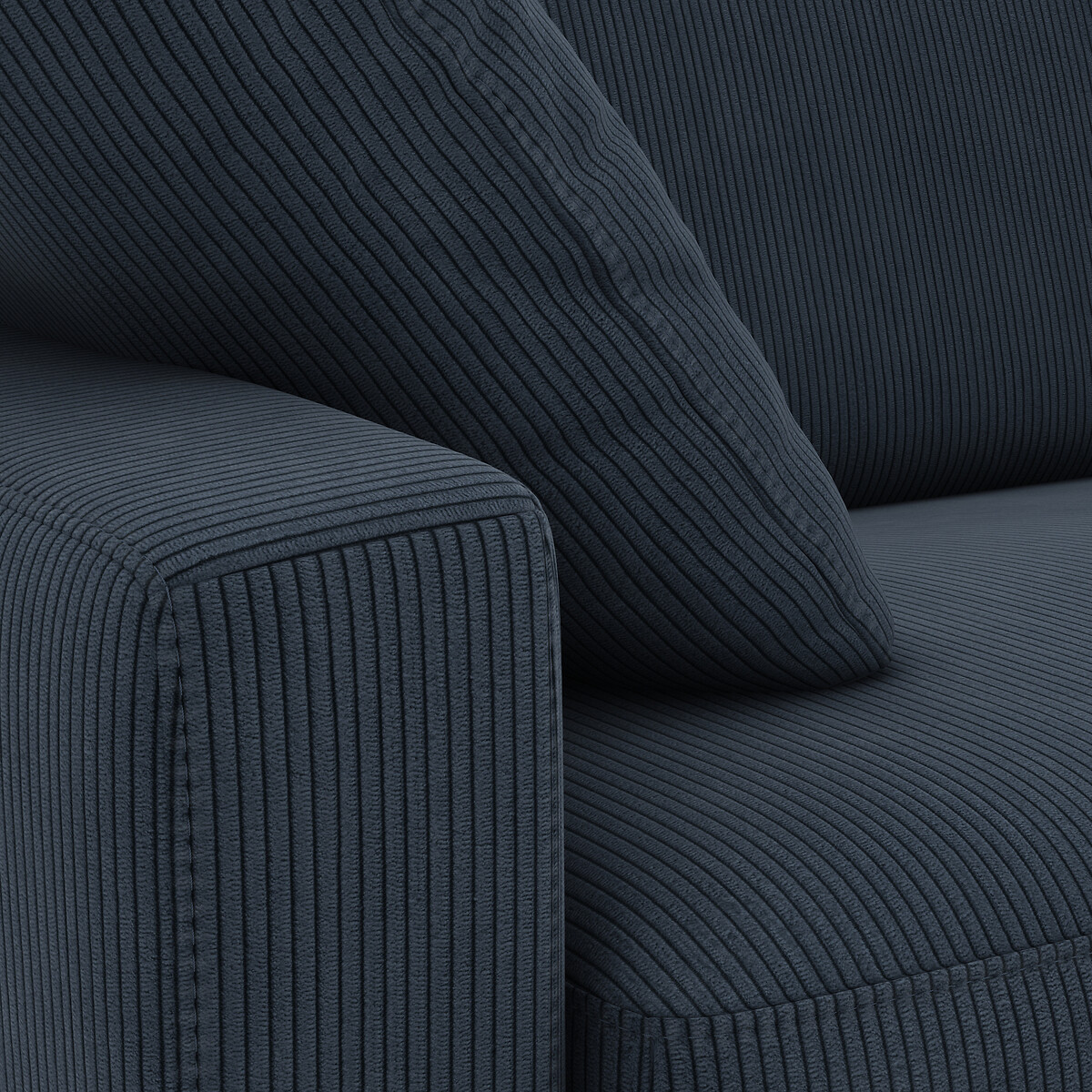 Divano convertibile, 2, 3 o 4 posti, mousse Premium HR, in velluto a coste fine, TIMOR blu notte, LA REDOUTE INTERIEURS