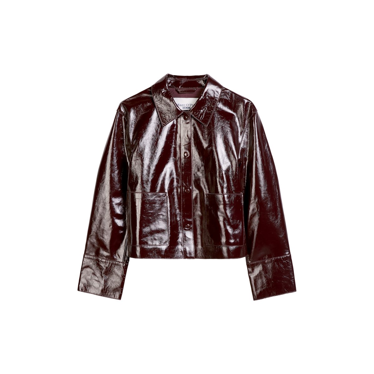 Veste en cuir brillant, coupe classique en cuir d'agneau de luxe rouge, MARC O’POLO DENIM