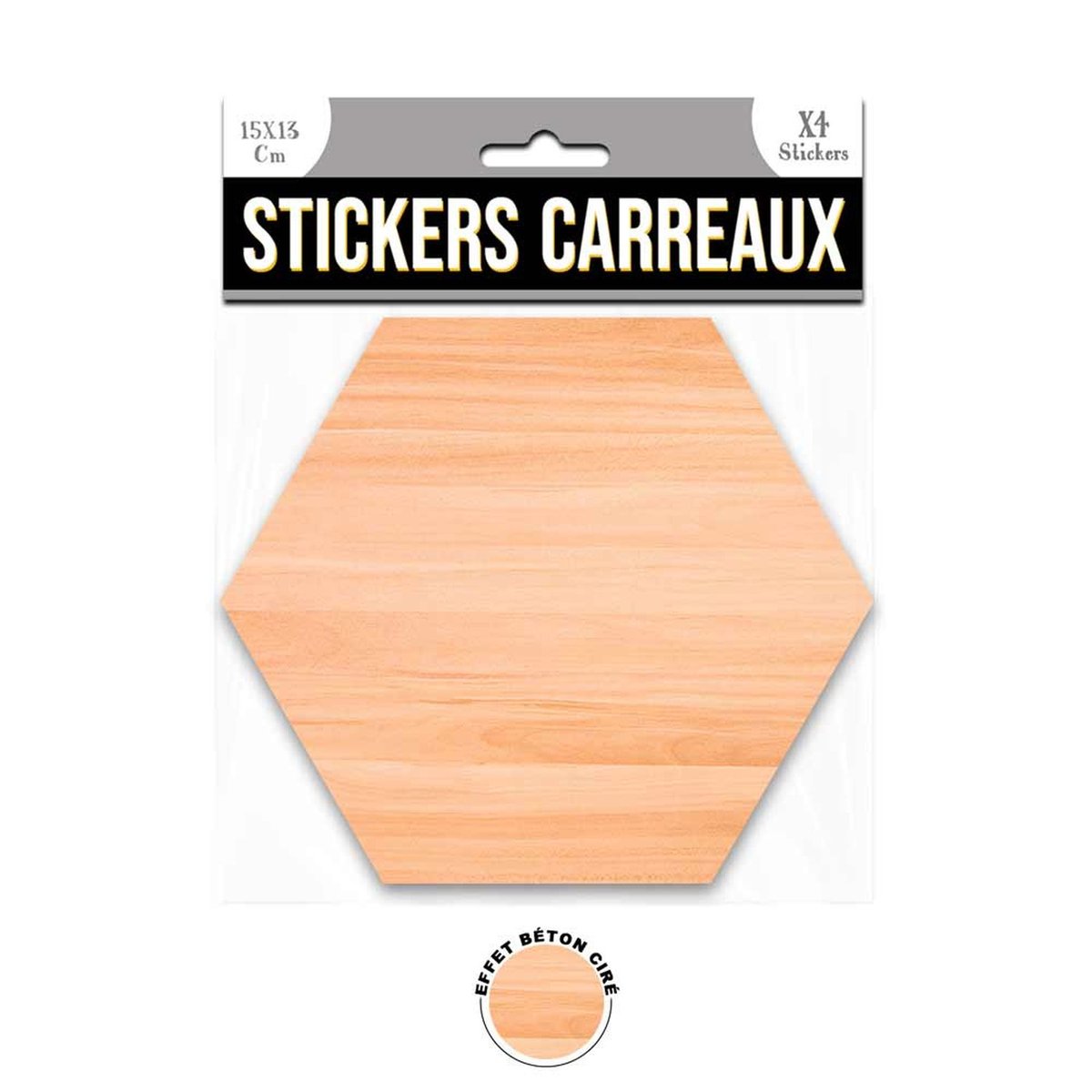 Lot de 4 Stickers effet béton ciré marron, TOILINUX