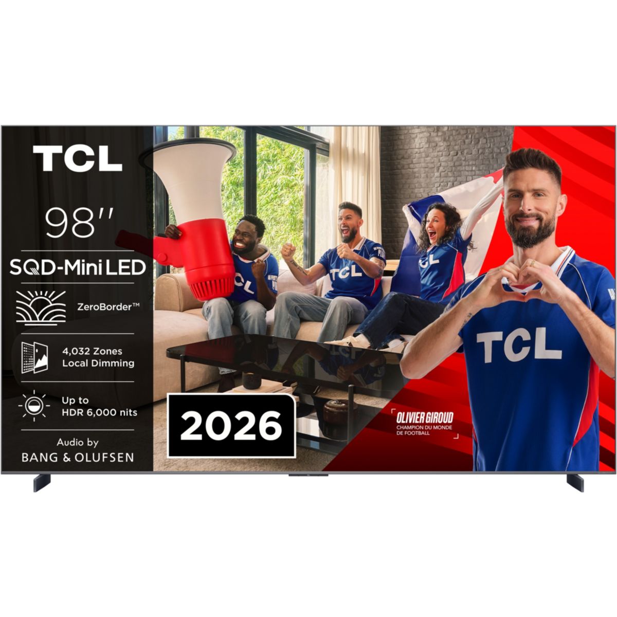 TV Mini LED 98C89L (2026) 98" (248 cm) - 144 Hz, système sonore Bang & Olufsen couleur unique, TCL