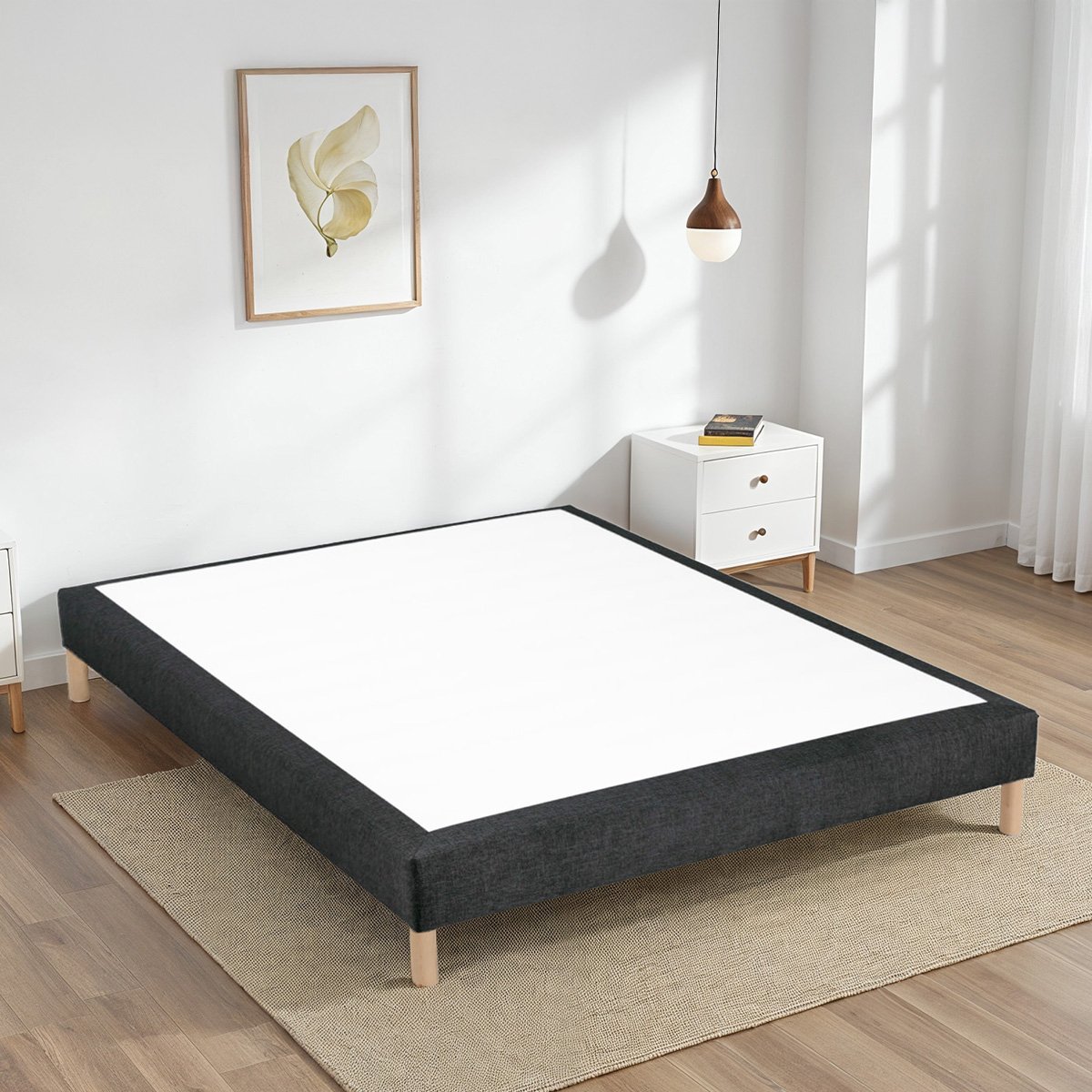 Sommier tapissier Tissu SISAL noir, BELLECOUR